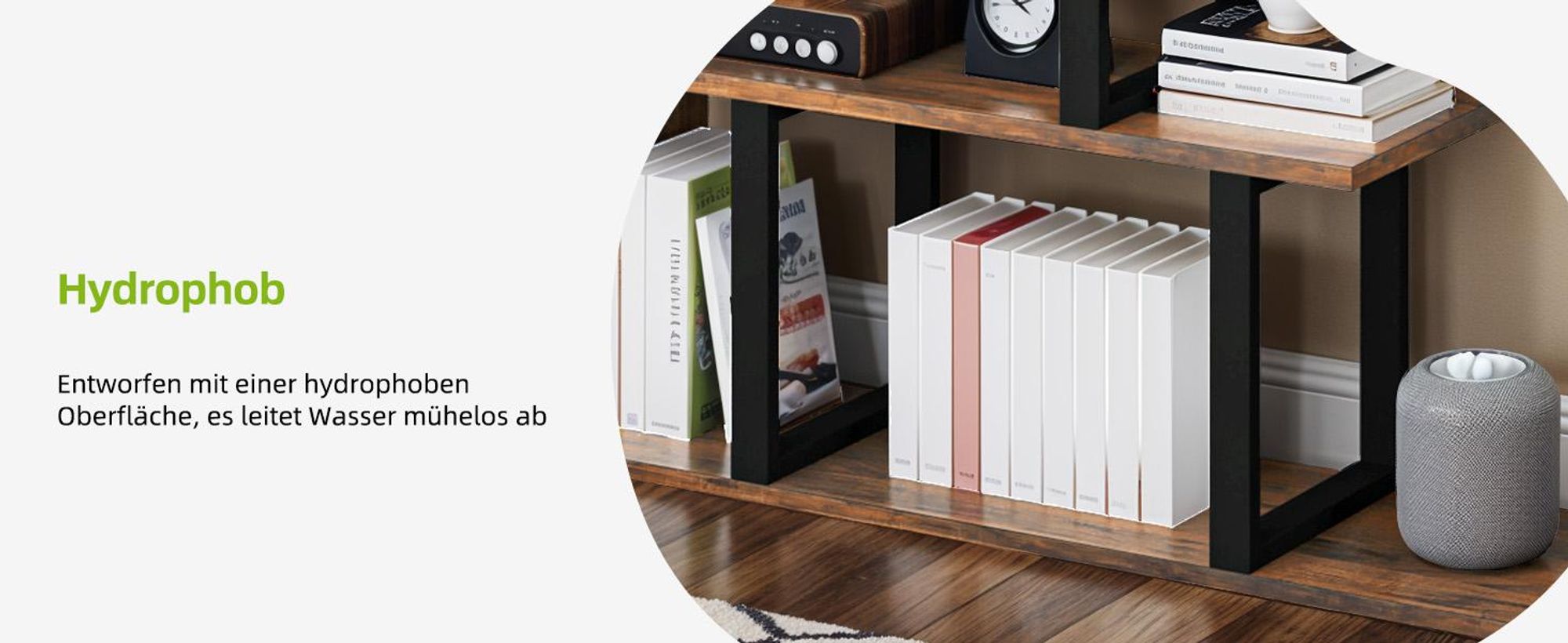 YITAHOME Bücherregal Eckregal, Treppenregal Standregal mit 5 Ebenen, 102*30*160 cm, Braun