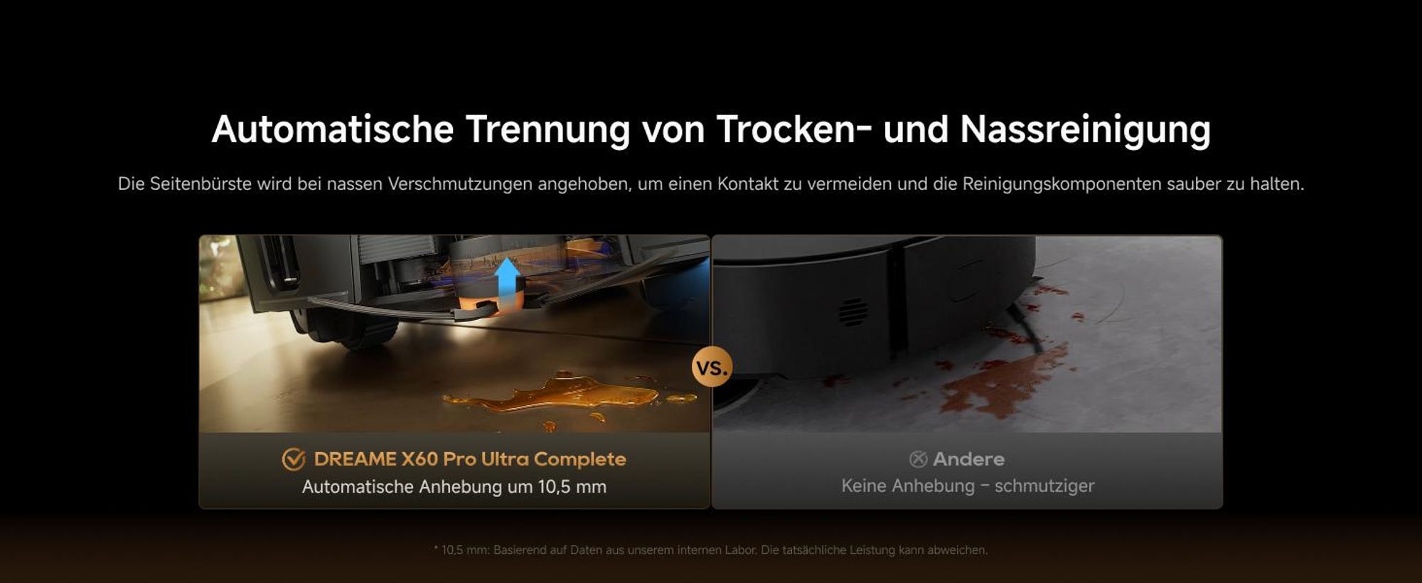 Dreame X60 Pro Ultra Complete Staubsauger Roboter mit Wischfunktion,42kPa Saugkraft,Doppelter UltraExtend-Arm,Zwei KI-Kameras,Selbstreinigung,Grau