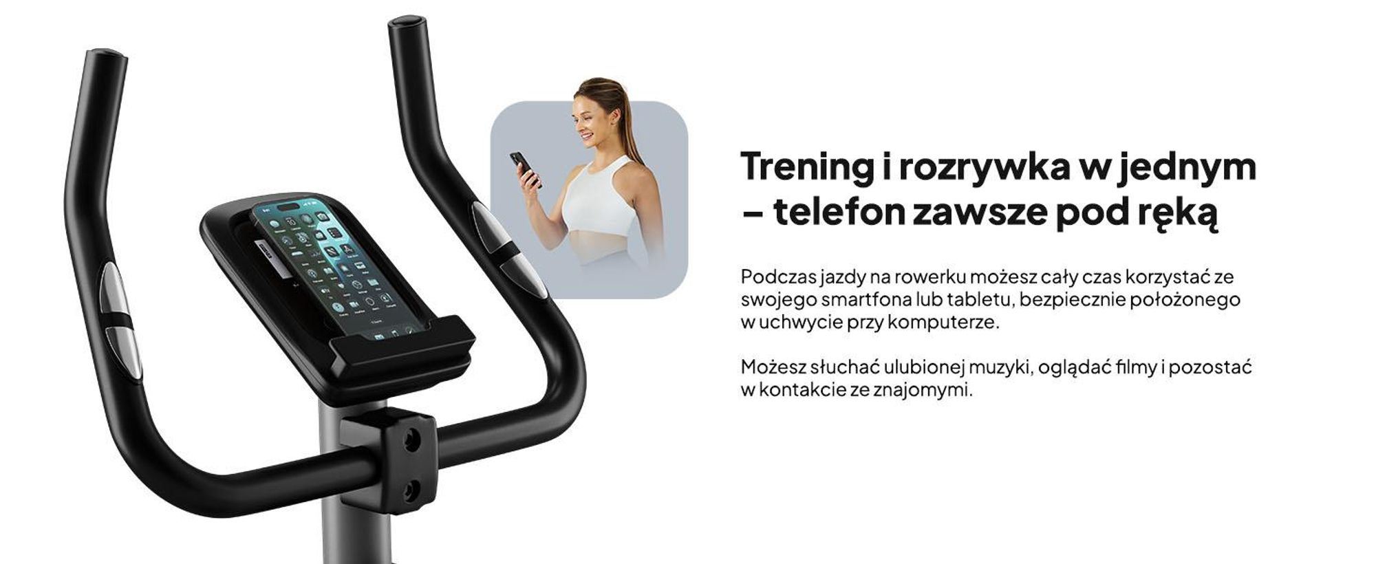 Rower treningowy Zipro Drift – magnetyczny rower fitness  z masą obrotową 6 kg Cichy rower treningowy do użytku domowego Kompaktowy, z pomiarem tętna  Uchwyt na tablet
