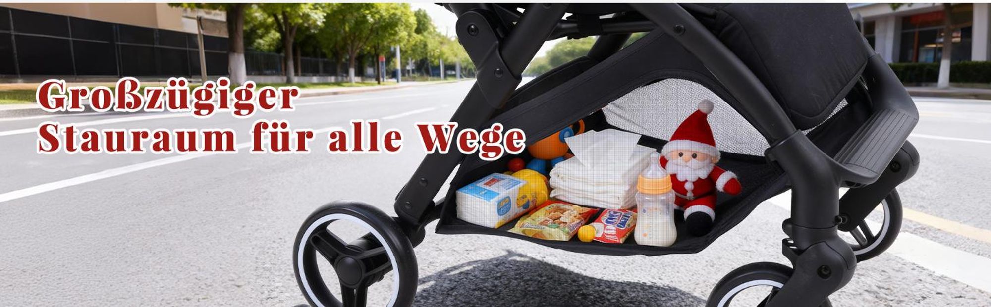 Sekey Kinder Buggy Reise Kinderwagen bis 22 kg verstellbare Rückenlehne, Regenschutz und Sichtfenster, Einhand-Faltmechanismus, Schwarz