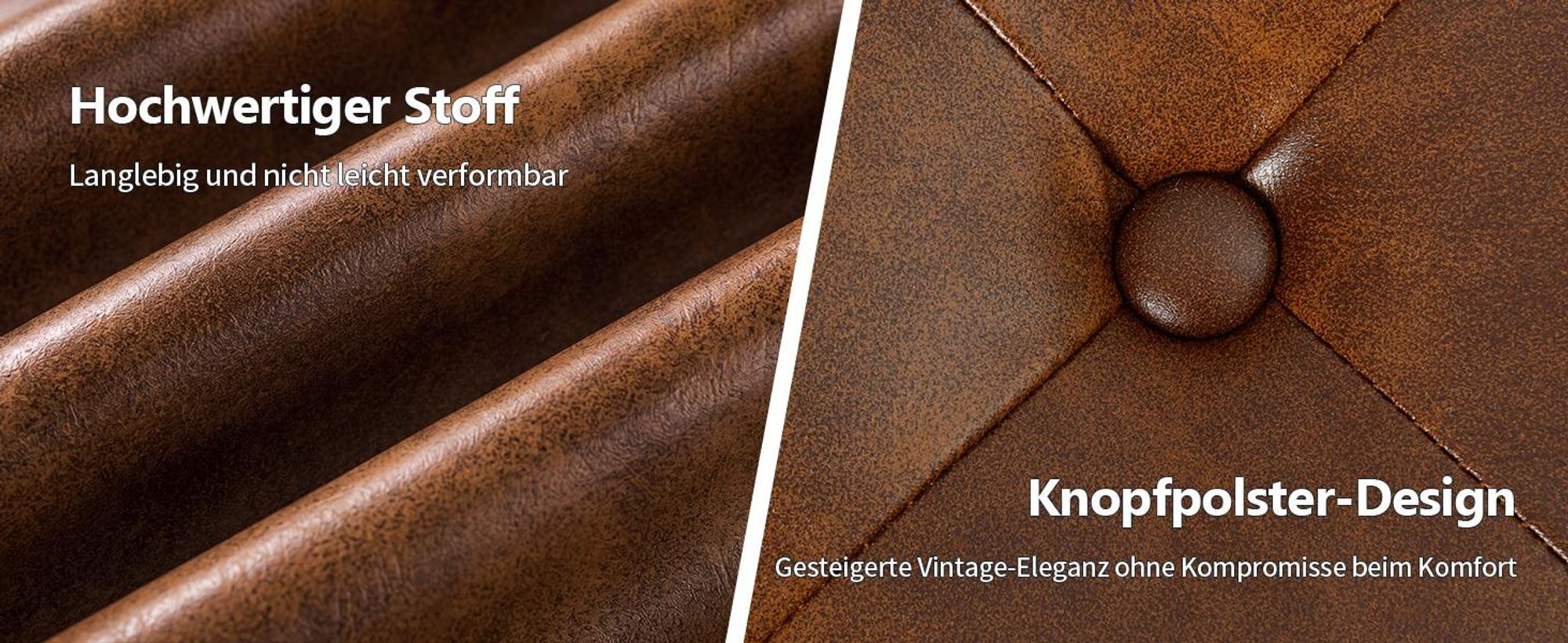 Sitzbank Samt Kunstleder Polsterbank Schminkhocker Schminkbank Farbauswahl, Farbe:Orange-Braun, Material:Kunstleder