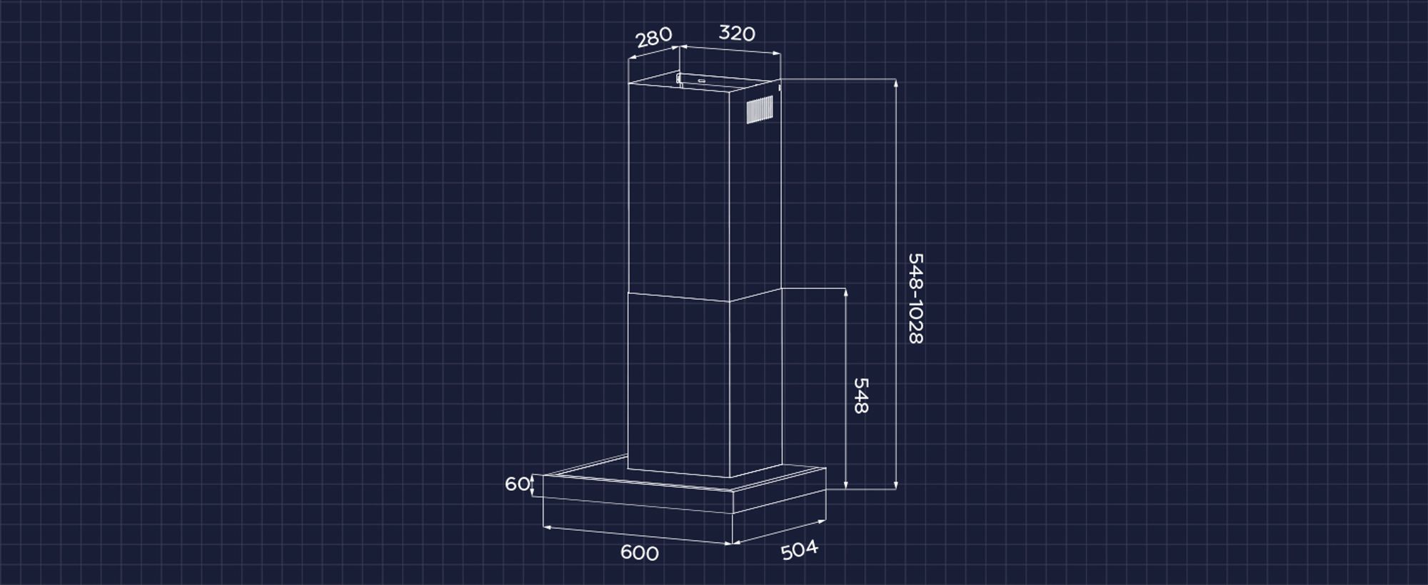 CIARRA A+++ Dunstabzugshaube 60cm 650 m³/h Wandhaube WIFI +APP & Touch Control Boost VMS6102