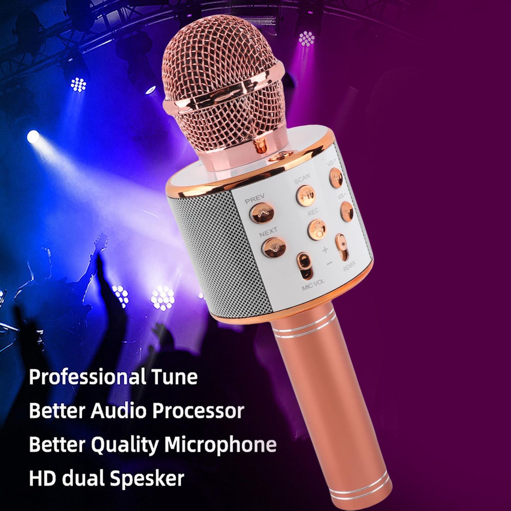 Bluetooth Karaoke Mikrofon Tragbares Handmikrofon für Kinder und Erwachsene
