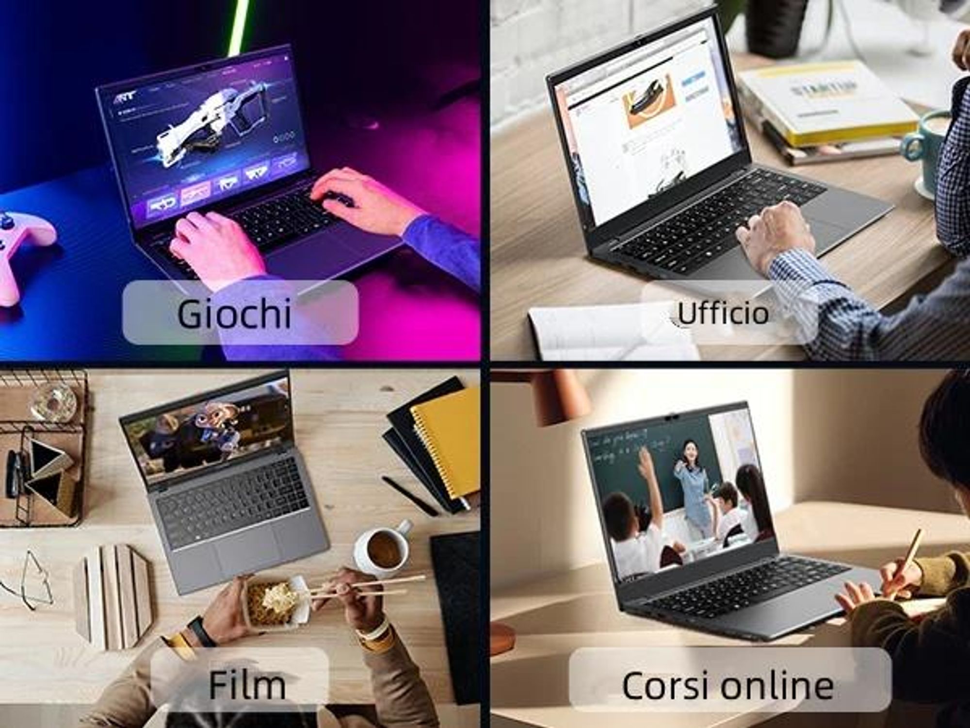 Laptop CHUWI GemiBook XPro - Processore Intel N100 Display 14.1" Windows 11 8GB+256GB Batteria - Grigio