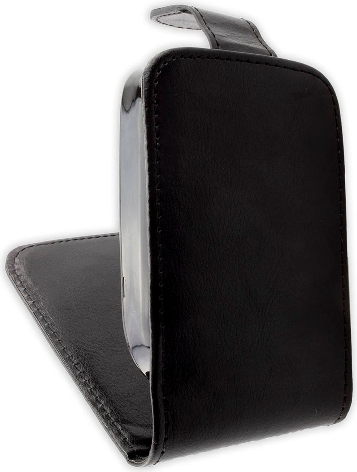 caseroxx Schutz Tasche Hülle Flip Cover kompatibel mit Freestyle Libre 1 / 2 / 3 / 14 Day, Smartphone Tasche Flip Cover in schwarz Bild 3