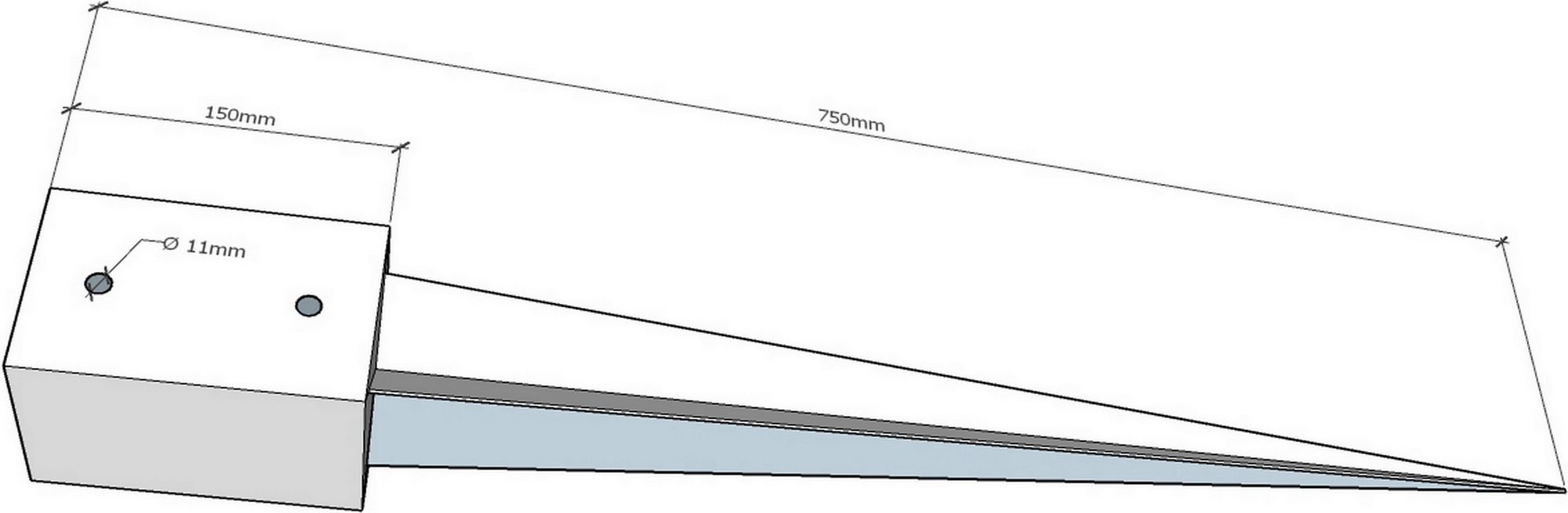 Die komplette Länge beträgt 75cm, davon entfallen auf dem Topf für den Holzpfosten 15cm.