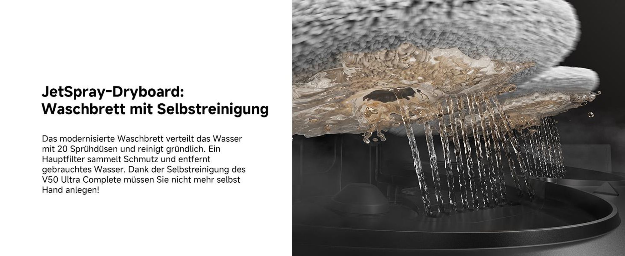 MOVA V50 Ultra Saug- & Wischroboter 24.000 Pa, FlexiRise Navigation, Warmwasser-DuoSolution, Schwarz + Extra 1 L Reinigungsflüssigkeit
