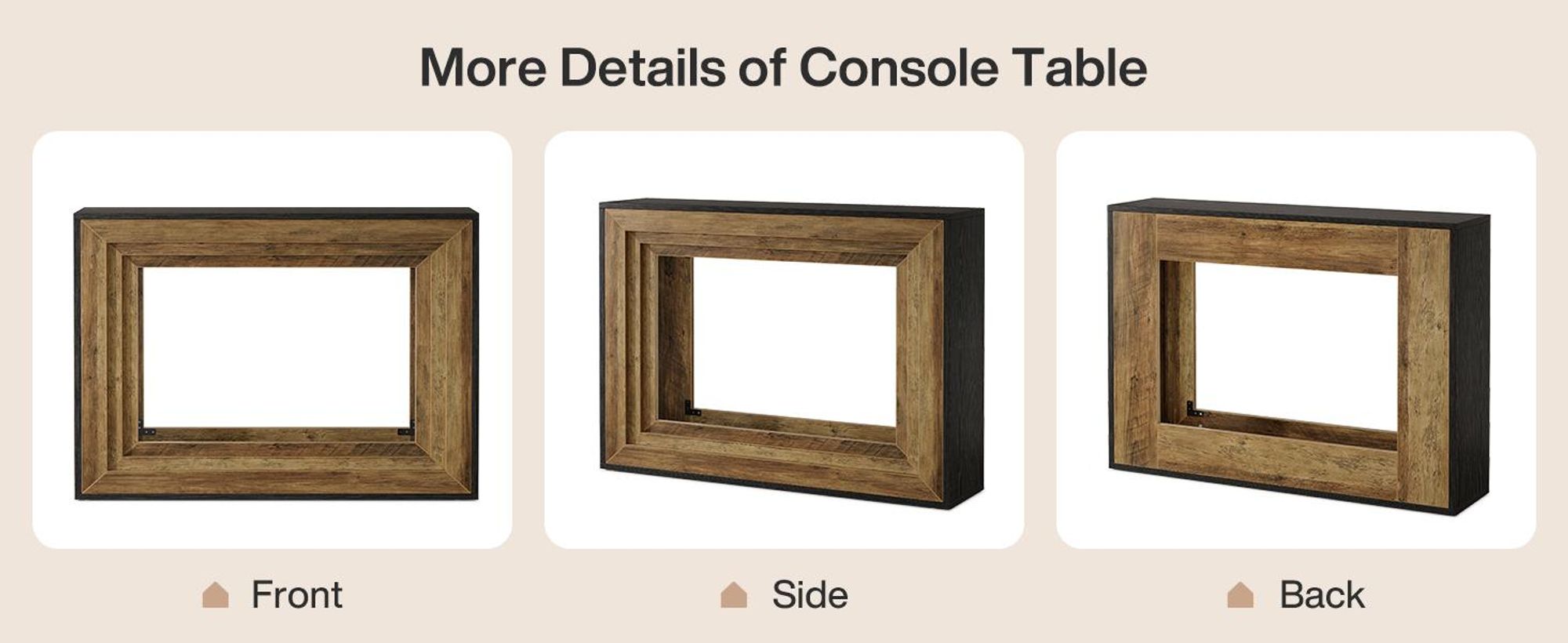 Tribesigns Konsolentisch Landhausstil, 105 x 30 x 80 cm Schmaler Flurtisch mit 2 Ablagen, Eingangstisch aus Holz, für Flur, Wohnzimmer Eingangsbereich