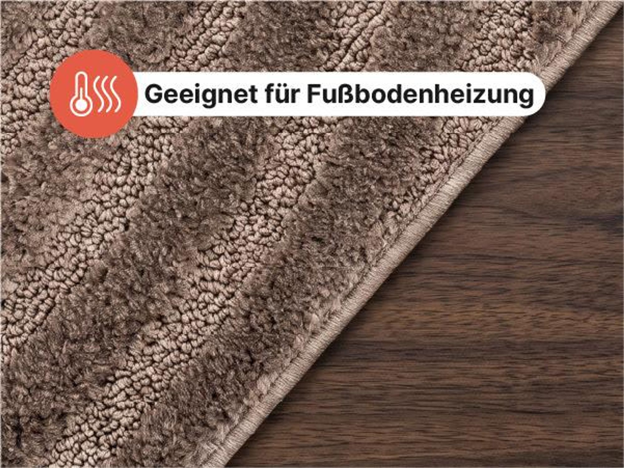 Tapiso Kurzflorteppich LINEA 3D Wellenmuster taupe Wohnzimmer 200 x 300 cm