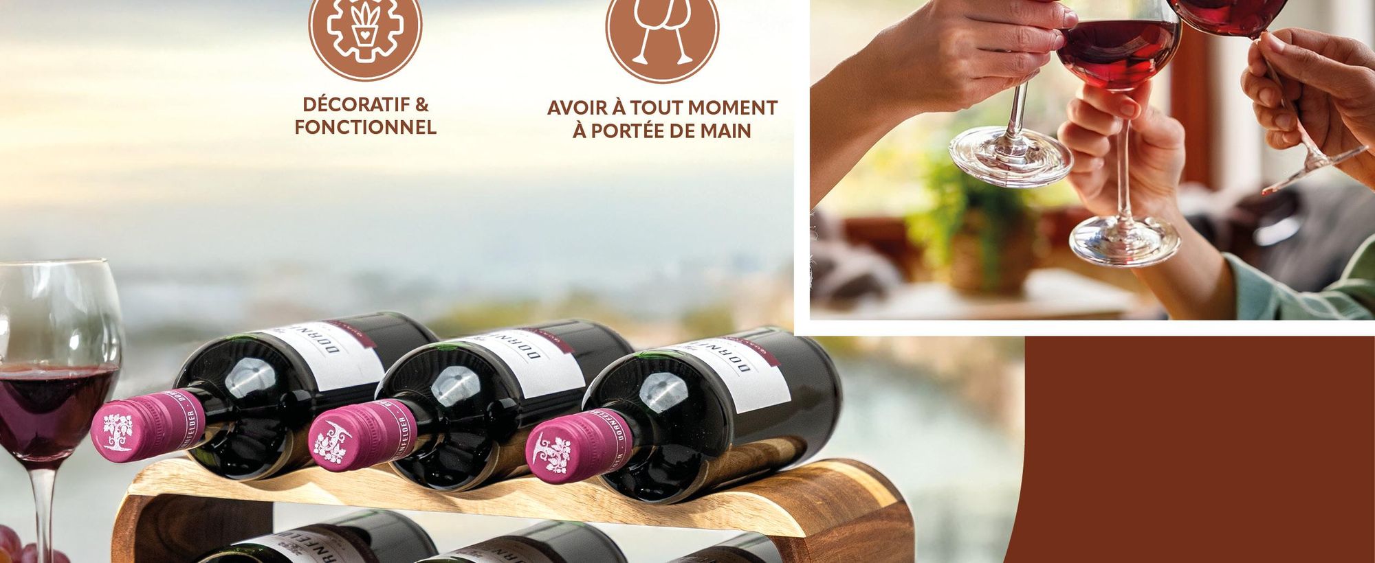 Casier à vin en bois dans le salon