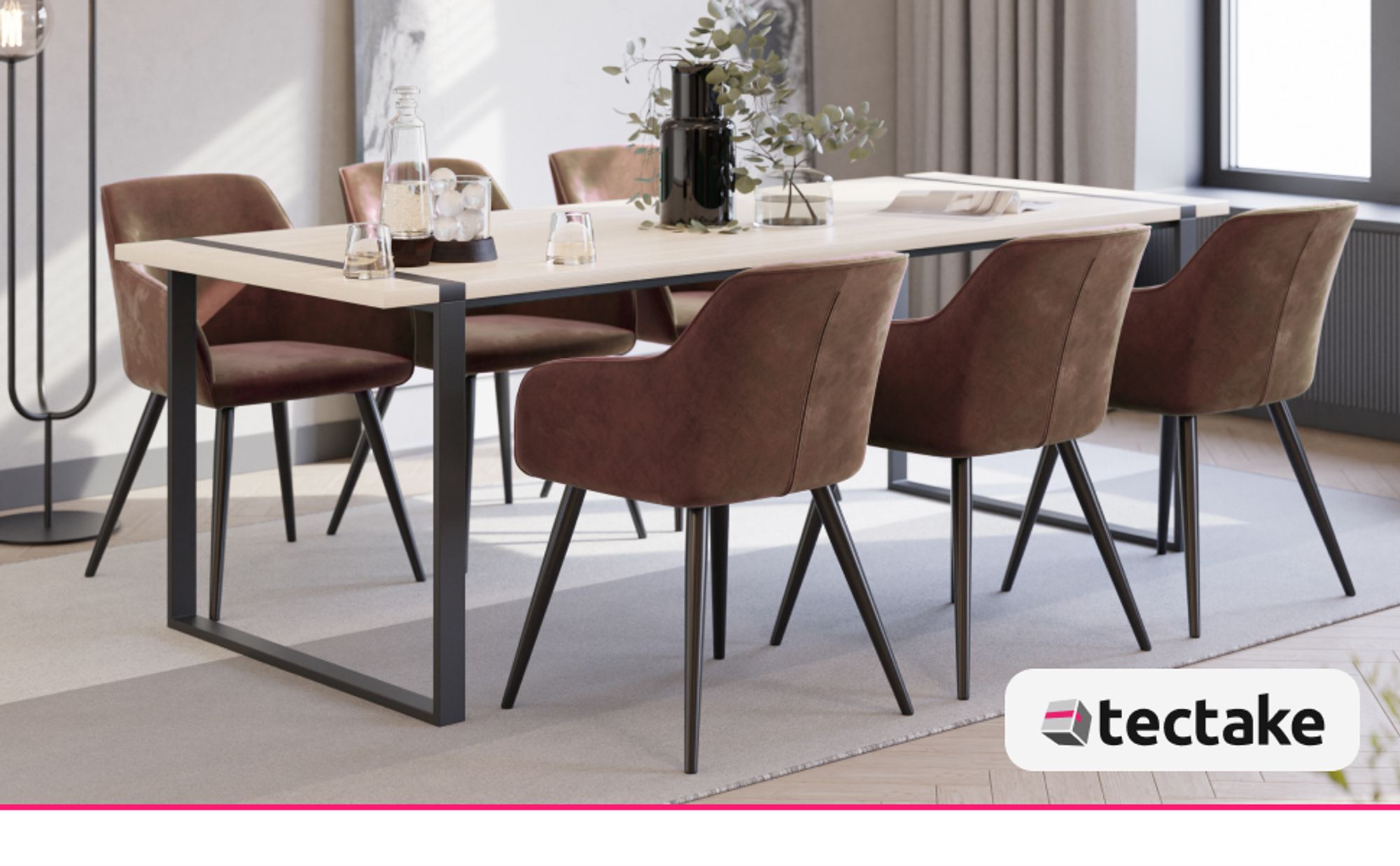 tectake® Esszimmerstuhl Marilyn gepolstert, in Samtoptik 58 x 62 x 82 cm
