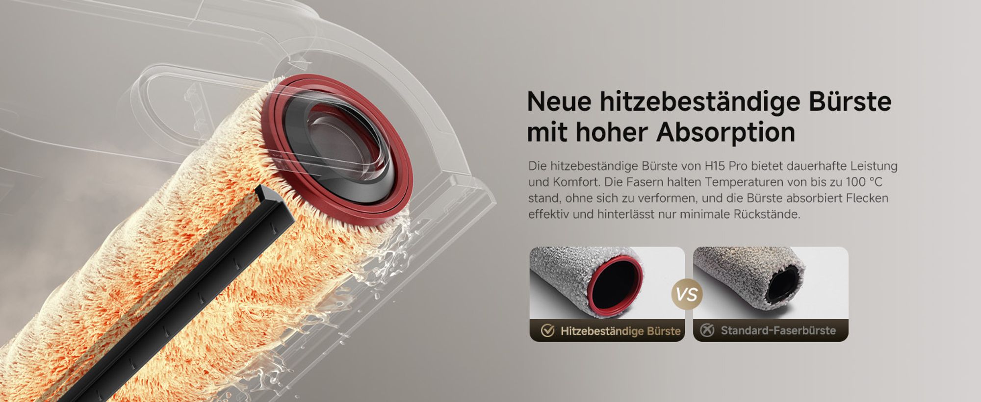 DREAME H15 Pro Nass- und Trockensauger, GapFree AI DescendReach Roboterarm, dreifache Kantenabdeckung, 21kPa Saugleistung, 0 Tangle, 180° Lie-Flat