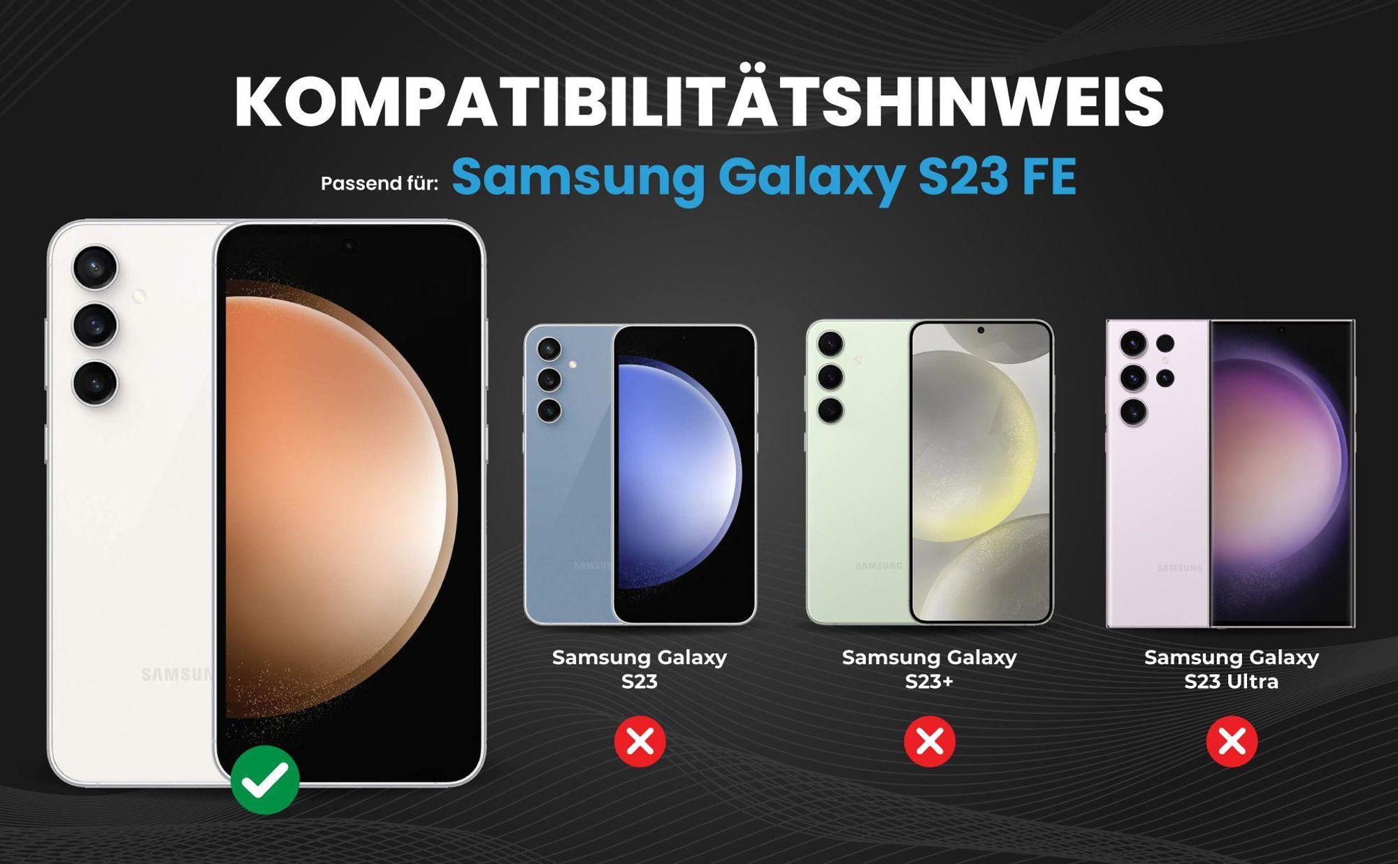 Kompatibilitätshinweise Hülle für Samsung Galaxy S23 FE