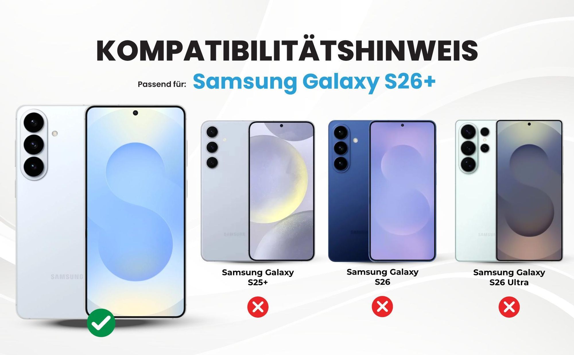 Kompatibilitätshinweise Hülle für Samsung Galaxy S26+