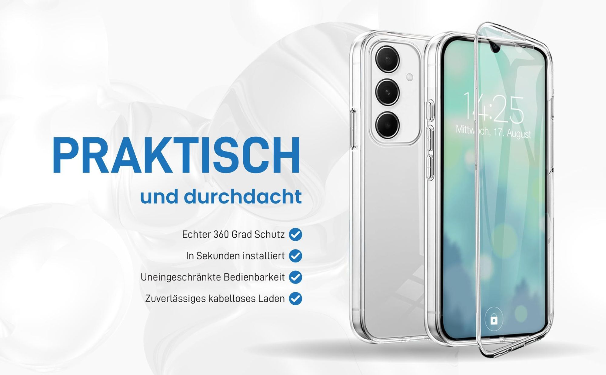 Rundum Schutz Hülle für Samsung Galaxy A25 5G mit Touchsensibilität