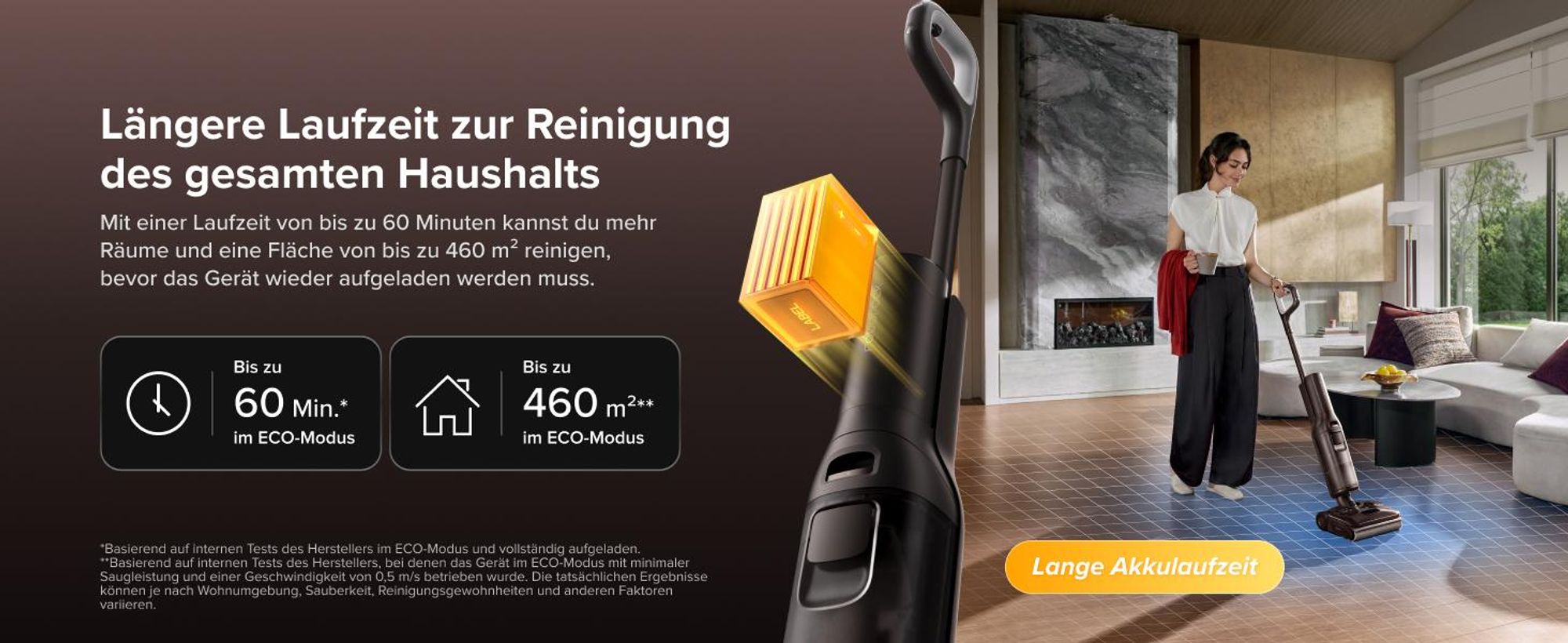 Roborock F25 Pro Turbo Nass Trockensauger, 25.000 Pa, 60 Min Laufzeit 180° Lay-Flat Saugwischer, Tiefenreinigungs, 95°C Hochtemperatur Selbstreinigung