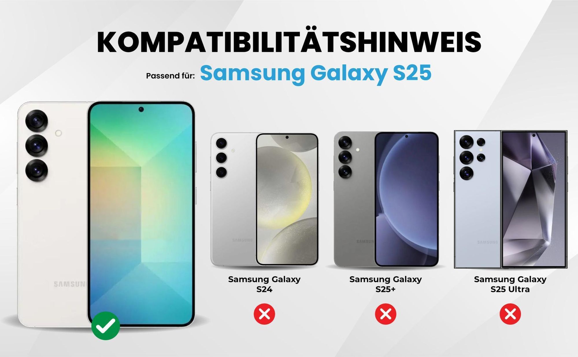 Kompatibilitätshinweise Hülle für Samsung Galaxy S25