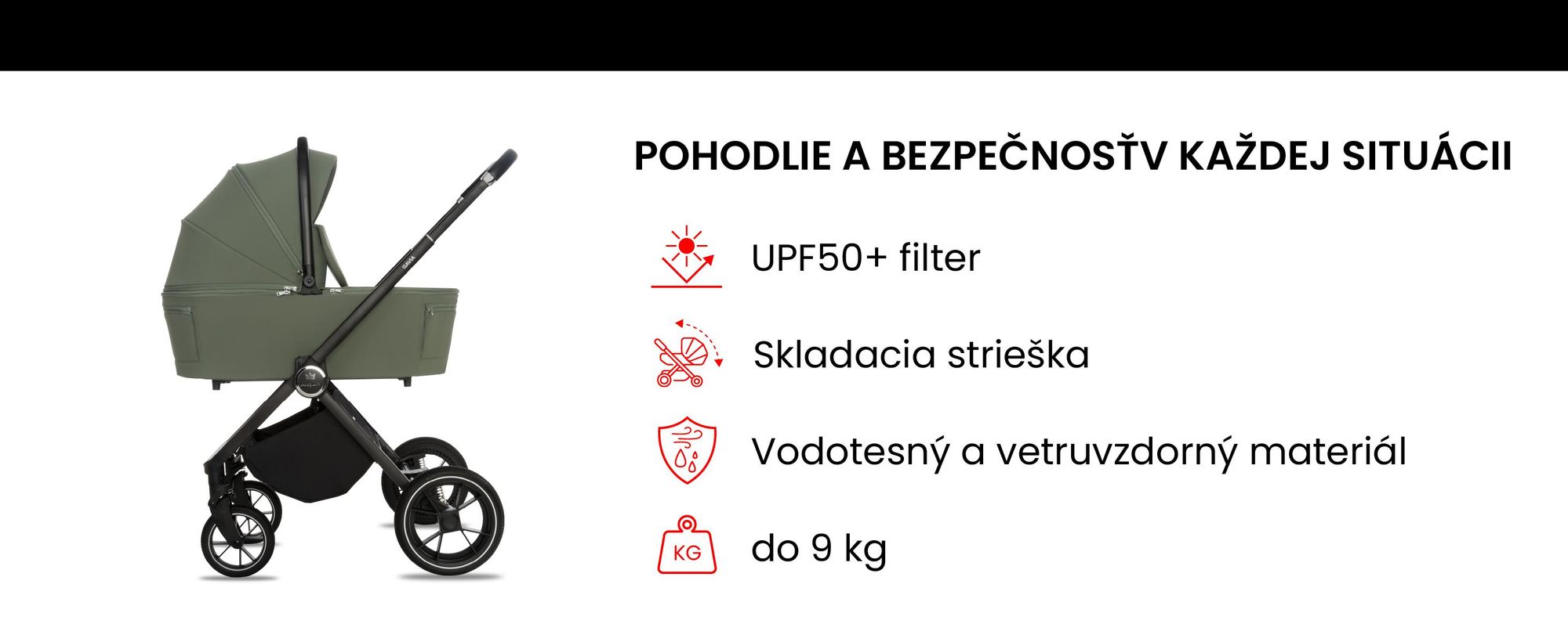 BabyLux® Kočík 3v1 Set GAVIA, Skladací, Sada Lahkých Kombinovaných Kočíkov Vrátane Vaničky na Kúpanie, športovej Sedačky, Autosedačky I-Size a ďalšieho Príslušenstva, 4 Polohy Sklonu, 0–22 kg