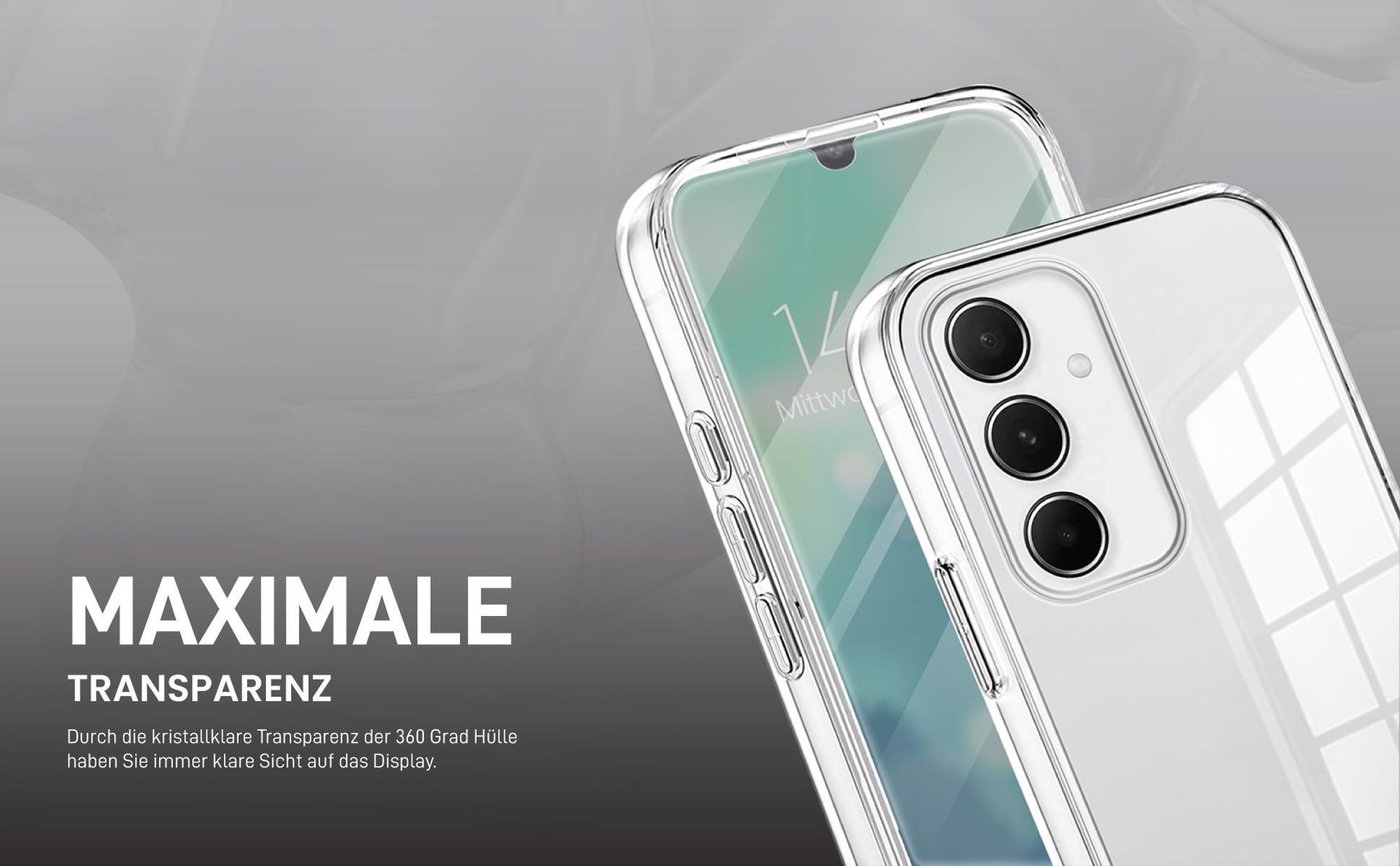 Transparentes 360 Grad Cover Front Back für Samsung Galaxy A25 5G