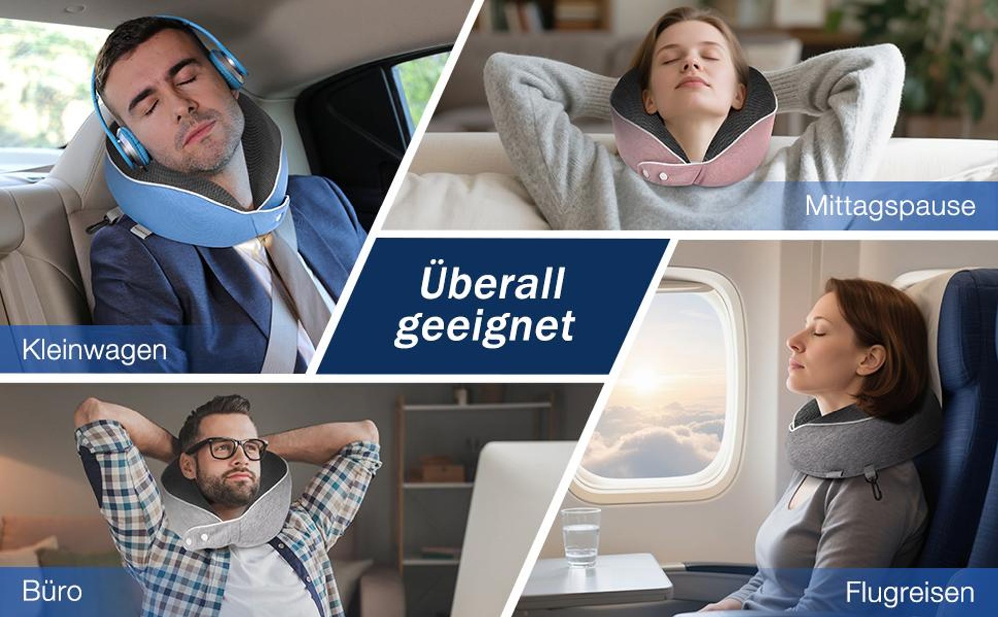 Reisekissen, Reise Nackenkissen, Memory Foam Nackenkissen, ergonomisches Schlafkissen, für Reisen, Auto & Flugzeug