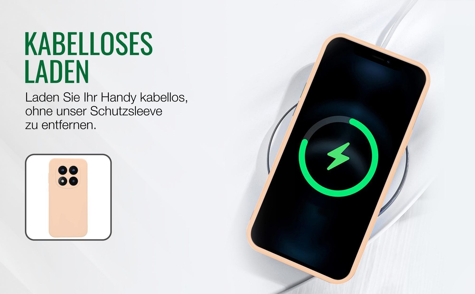 Kabelloses Laden mit Handysleeve in Rosa für Xiaomi Redmi Note 14 Pro 5G möglich