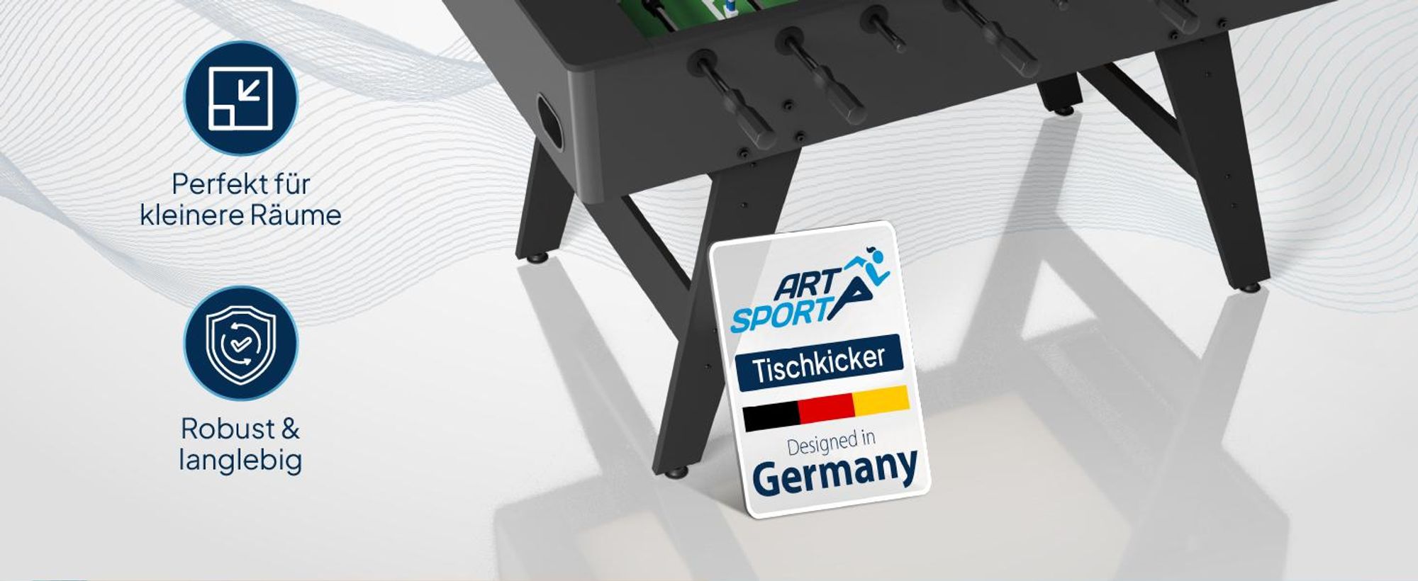 Artsport Tischkicker ProKick - Kickertisch mit Torzähler – Schwarz