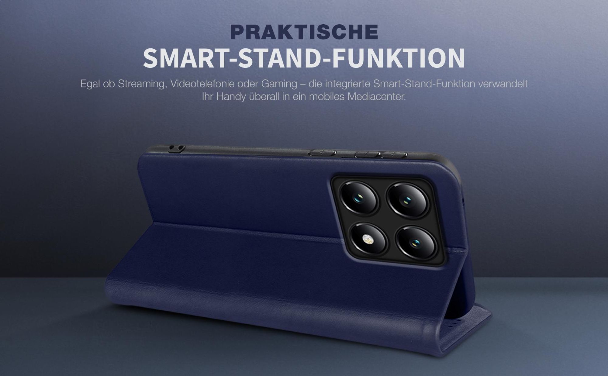 Fliphülle aus Leder für das Xiaomi 14T Pro mit Smartstand Funktion