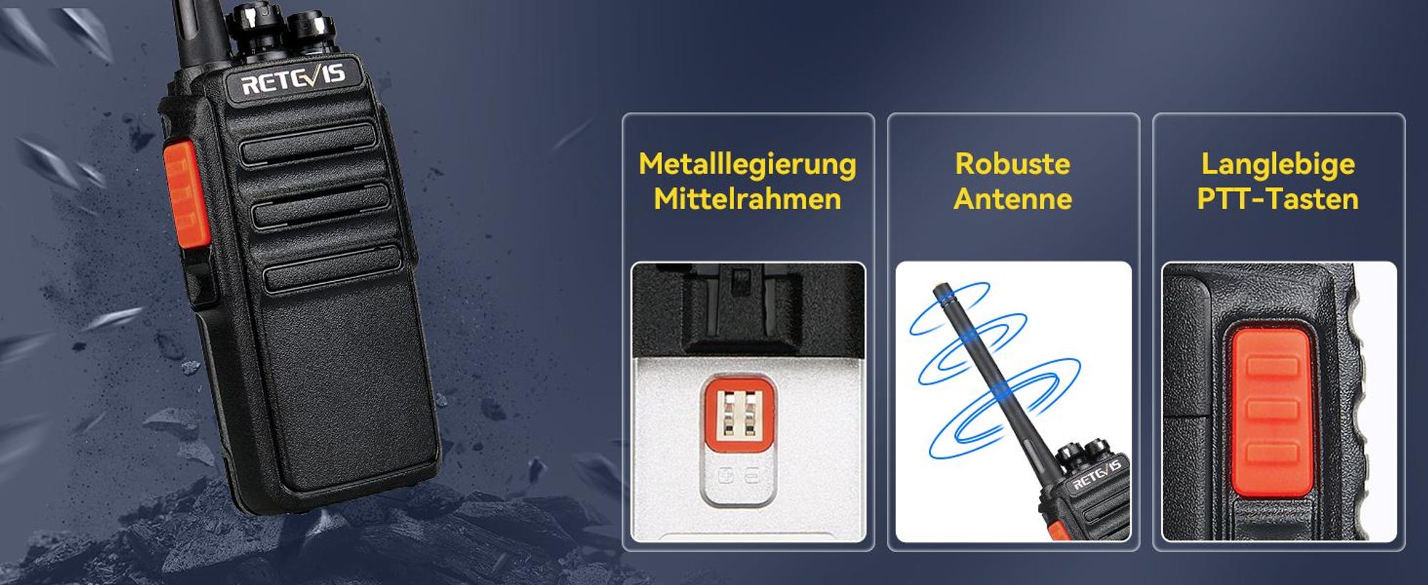 Retevis RT24 Walkie Talkie Recargable PMR446 Sin Licencia Con Cargador Europeo Base De Cargar - Foto 3