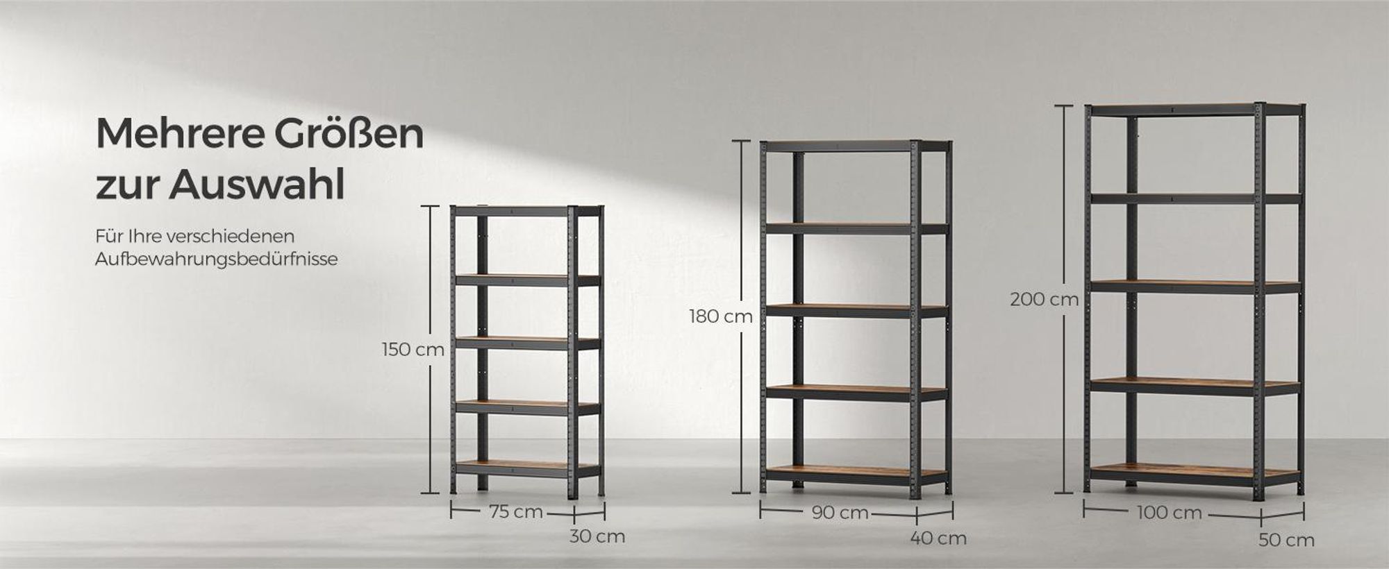 VASAGLE Küchenregal, Standregal, 40 x 60 x 167 cm, vintagebraun