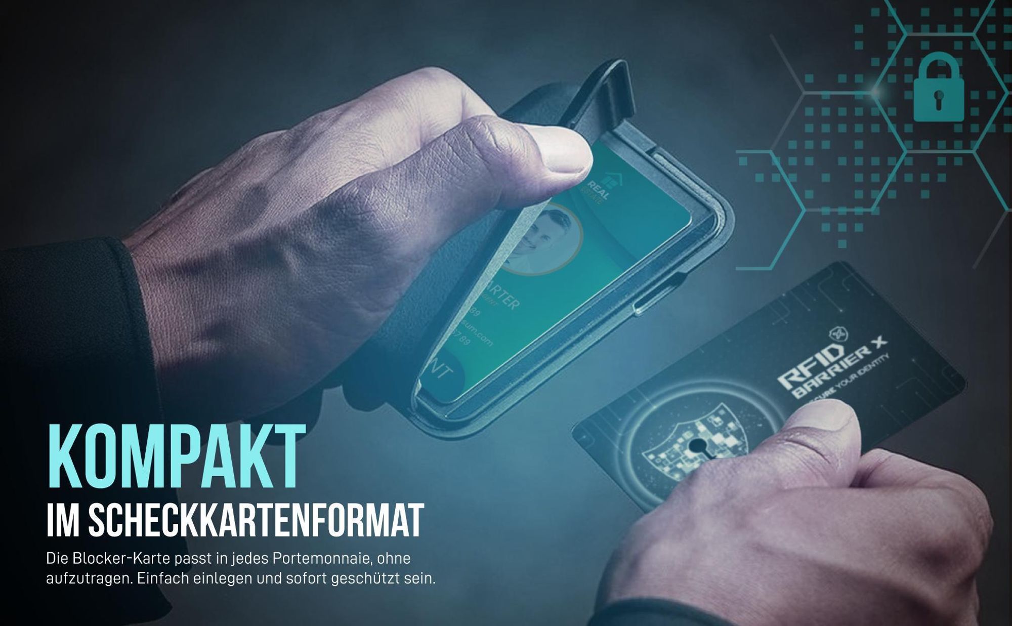 Sichert Kreditkarten, Ausweise und alle Karten mit Funktechnologie
