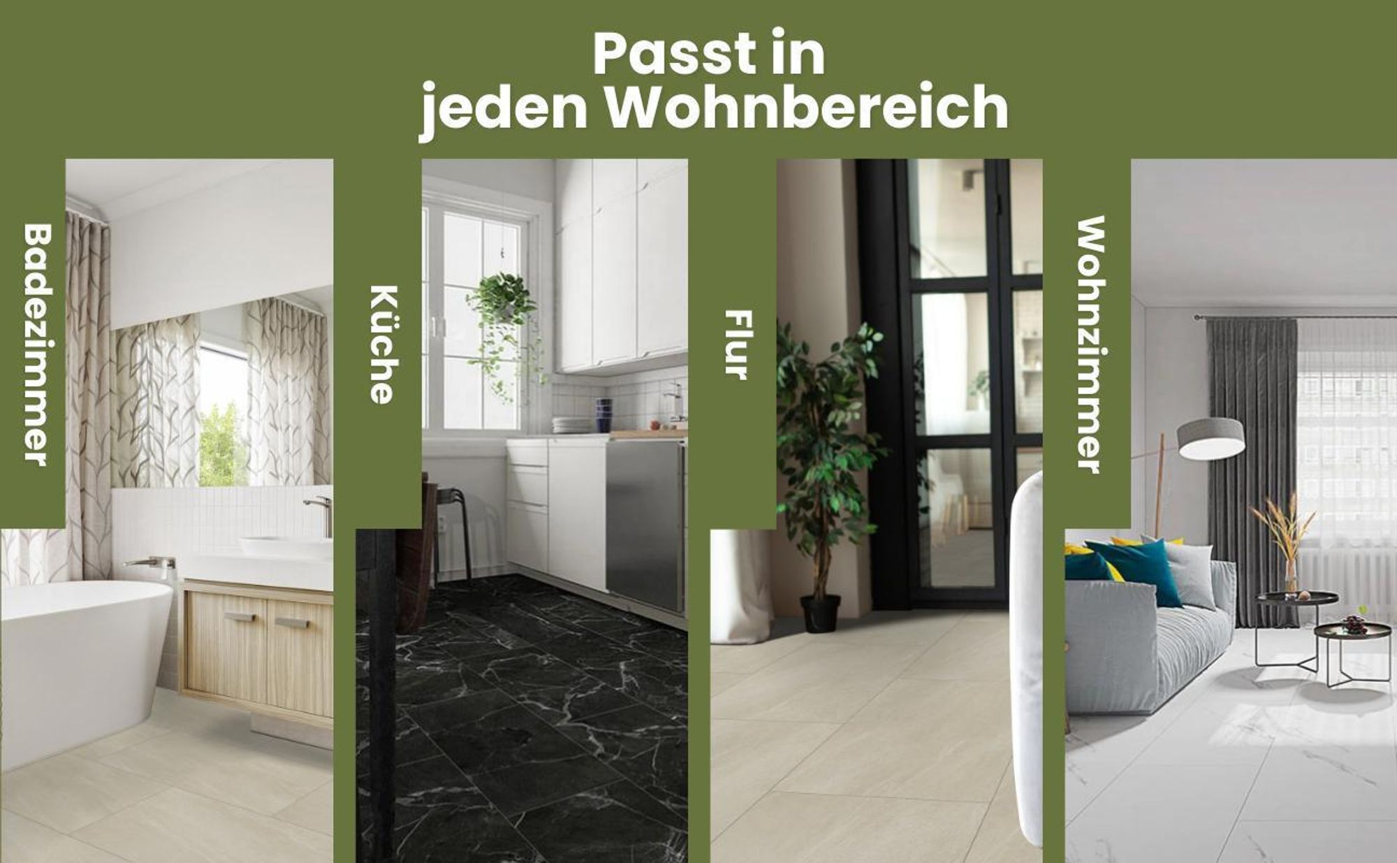 1 m² - Stilewo Klick-Vinylboden Fliese Steinoptik Bodenbelag wasserfest, robust, pflegeleicht - Robust Concrete