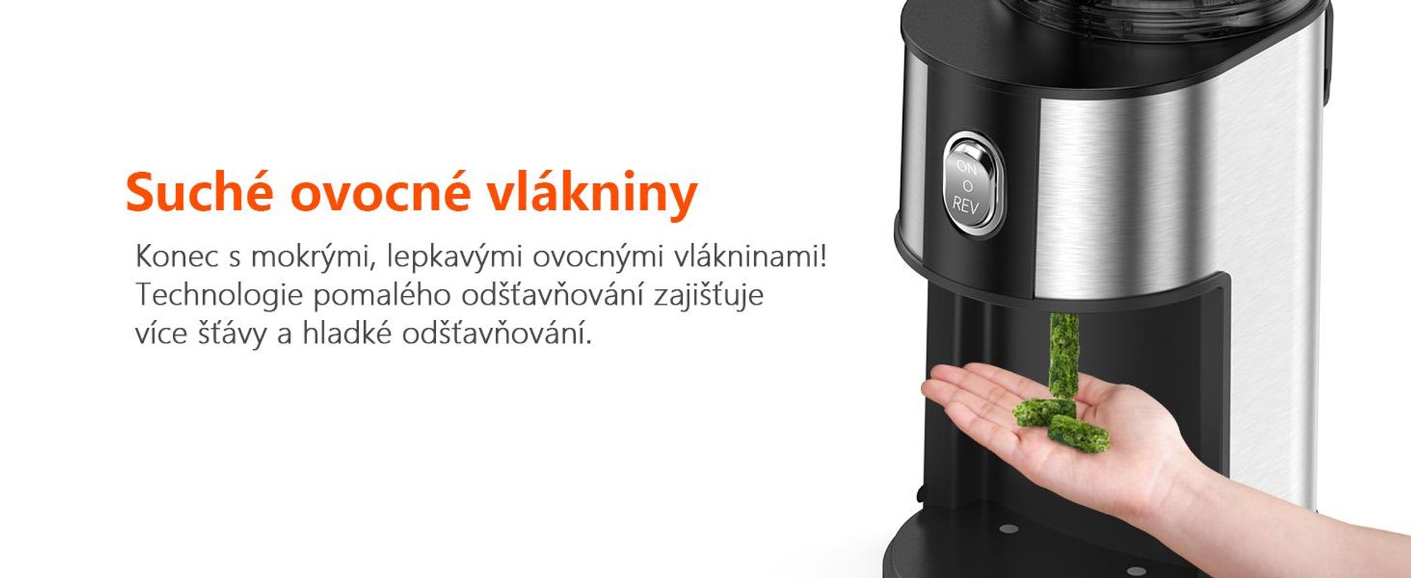 CelerySpec SJ-048-EU-SS Odšťavňovač - Na celou zeleninu a ovoce Příkon 250 W Objem odšťavňovače 1,8 l Materiál bezpečný pro potraviny Nerezová ocel 130 mm Otvor pro podávání Funkce zpětného chodu - stříbrná barva