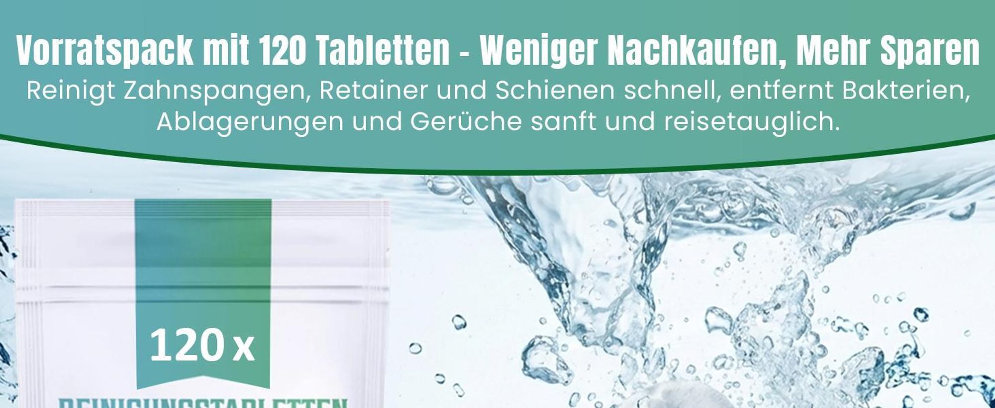 Perfekt-Schlafen24® Retainer Reinigungstabletten - 120x Reinigungstabletten Zahnschiene Reinigung |Fleckenfrei Zahnschutz Und Gebissreiniger Tabs