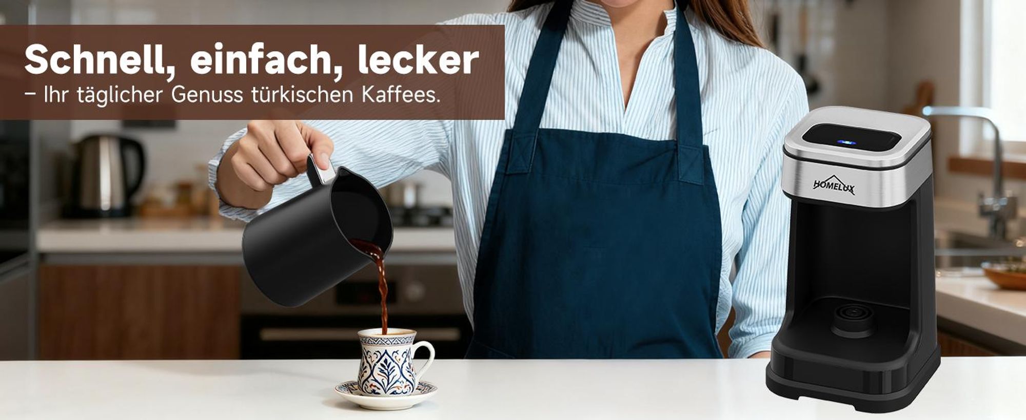 Türkische Kaffeemaschine 250 ml Mokka Maschine,650W Turkish Coffee Maker,Türkischer Kaffeekocher Elektrisch, Türkische Kaffeekann Für Mokka