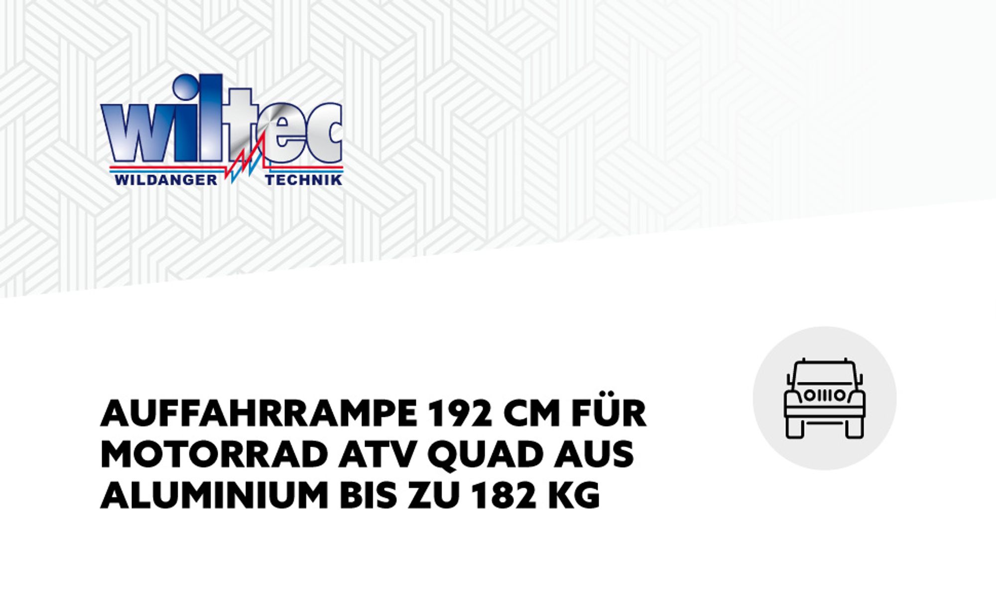 Wiltec Auffahrrampe 192 cm 182 kg für Motorrad ATV Quad, Aluminium Auffahrschiene, Verladerampe rutschsicher