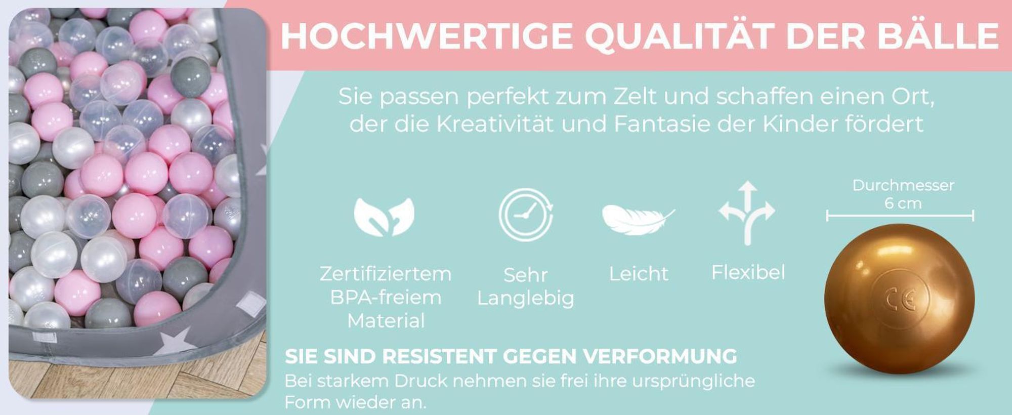 Selonis Spielzelt Kinder 105x90cm mit 100 Bunte bälle ∅6cm - Zelt kinderzimmer Kinder spielzelt Bällebad zelt Babyzelt Höhle - Für Jungen - Grau