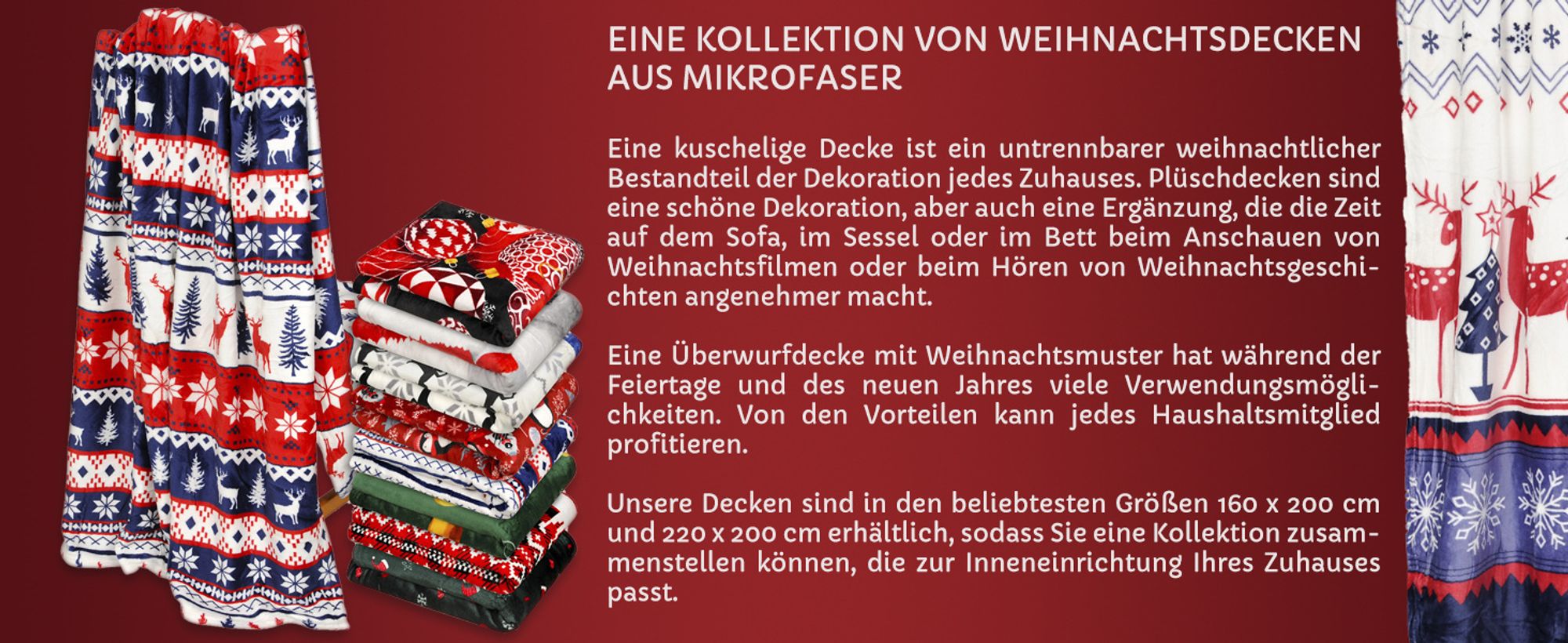 Kuscheldecke Weihnachtsdecke Weihnachtsmotiv 160x200 cm Christmas Winterdecke flauschig warme Tagesdecke Wohnzimmer Deko Sofadecke Bettdecke