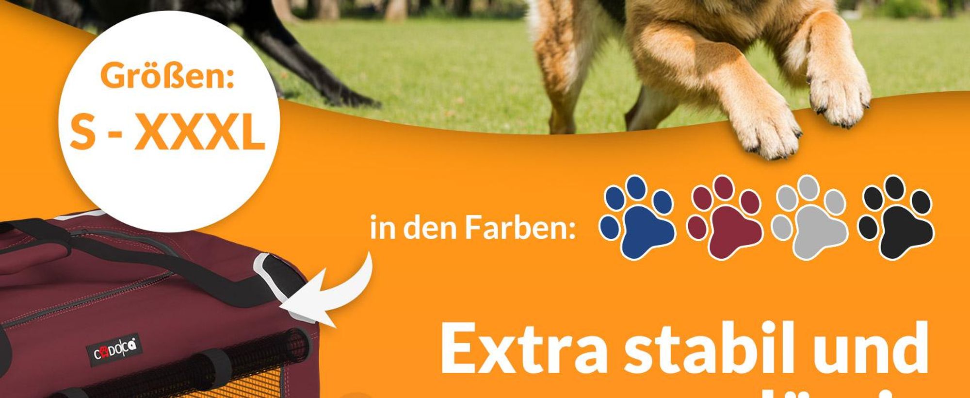 CADOCA® Hundebox Faltbar 60x42x44cm inkl. Trinknapf