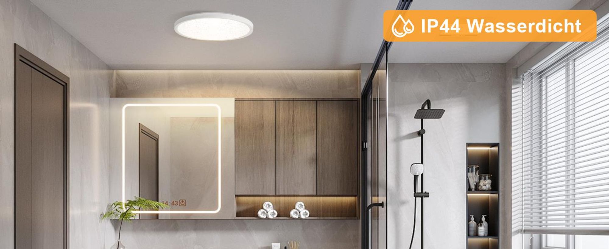 ZMH Deckenlampe LED Deckenleuchte Dimmbar 20W Flach Ø30cm Deckenbeleuchtung mit Fernbedienung Schlafzimmerlampe Rund
