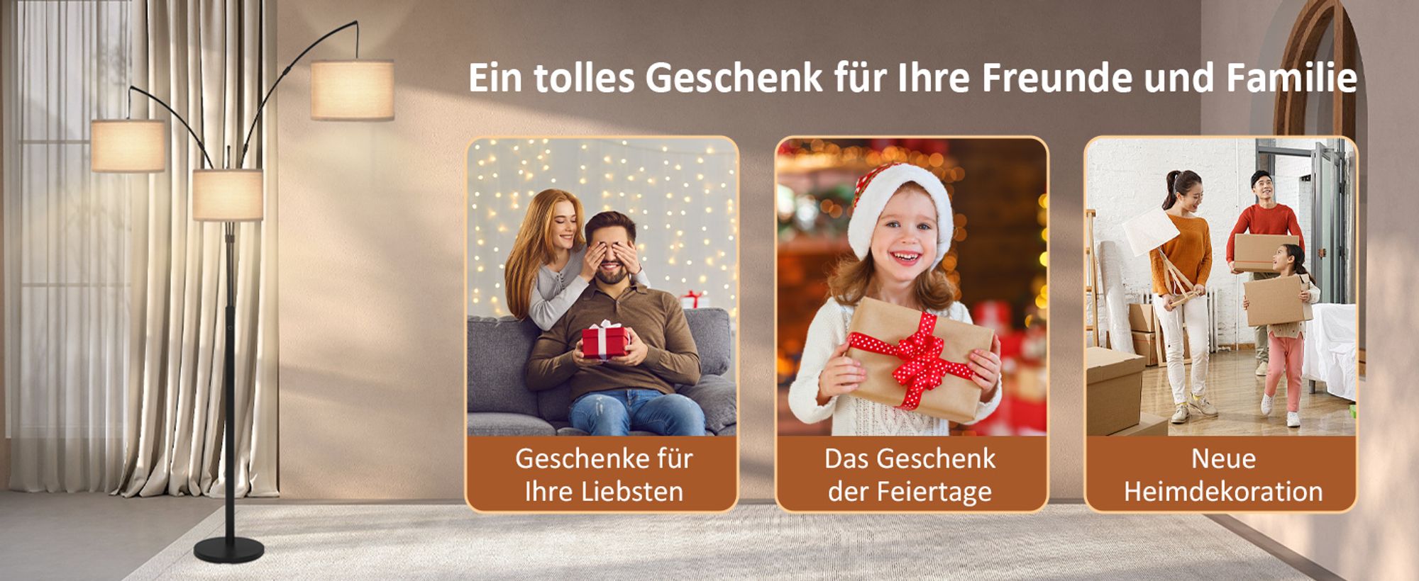 Puluomis Stehlampe 3 flammige Stehleuchte Standleuchte Bodenlampe, mit Fußschalter, E27 Fassung für Schlafzimmer Wohnzimmer Regal Schwarz 160cm