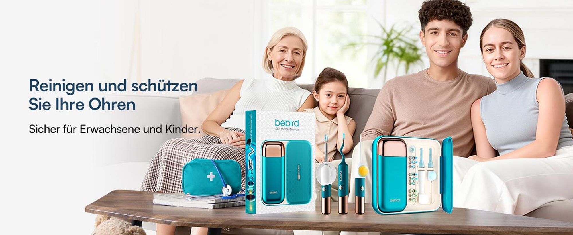 Bebird Ohrenschmalz Entferner Otoskop, 1080P HD WiFi Ohrenreiniger Kamera, Ohr Kamera , Wasserdicht Ohrenspiegel, 360°-Kamera Kinder, 30 Ersatzspitzen