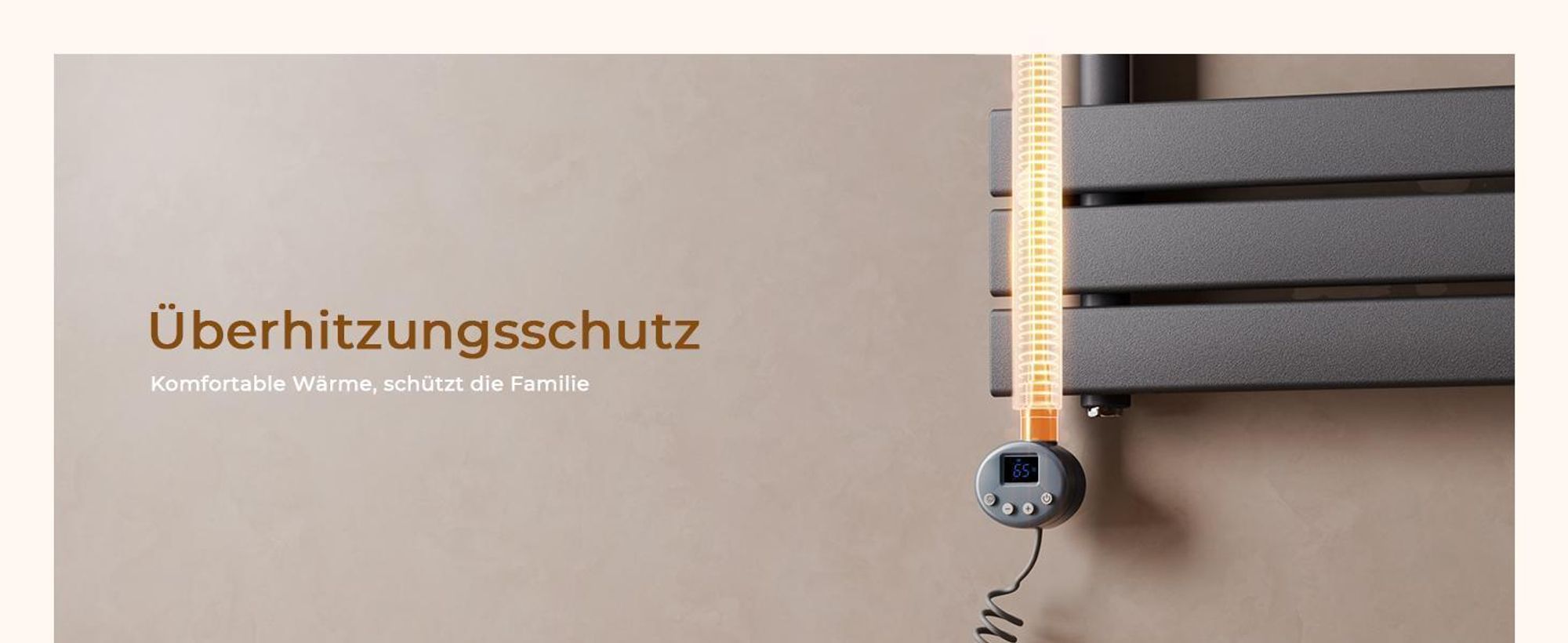 S'AFIELINA 1599x600mm Handtuchheizkörper Elektrisch, Badheizkörper Elektrisch mit Thermostat,WiFi,programmierbarem Timer,LCD-Anzeige,1000 W,Anthrazit