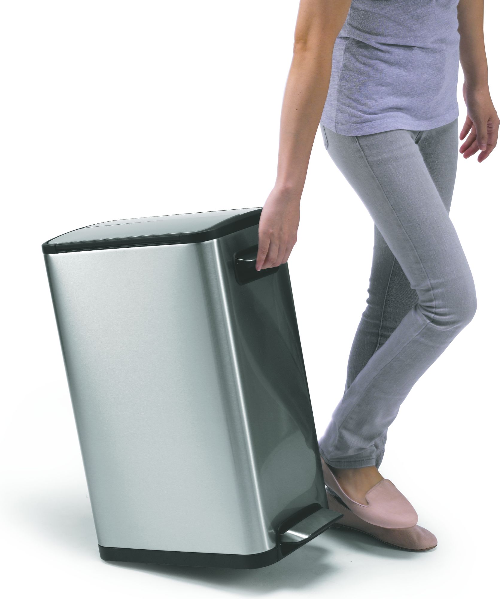 EKO - Ecofly Treteimer 45 Liter - Stainless steel Plastic  - Matt Edelstahl