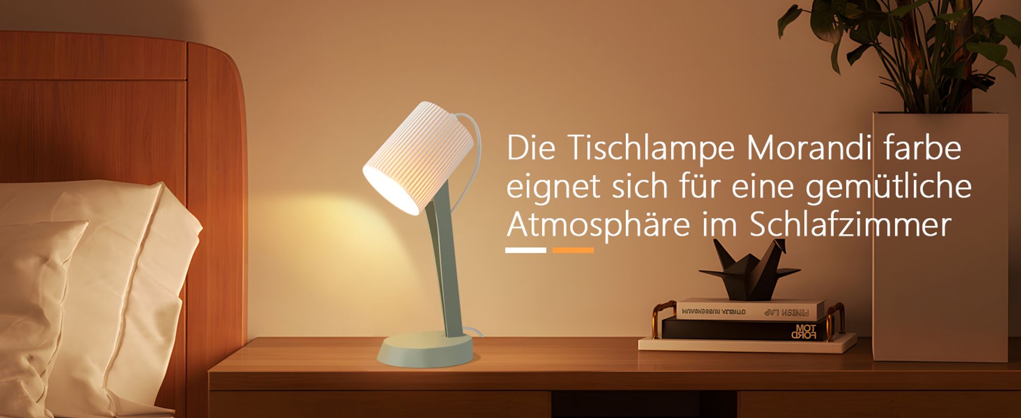 ZMH Tischleuchte Kabels Grün Nachttischlampe 2er Set Tischlampe Wohnzimmer E14 Tischlampen Moderne Landhausstil für Esstisch Schlafzimmer