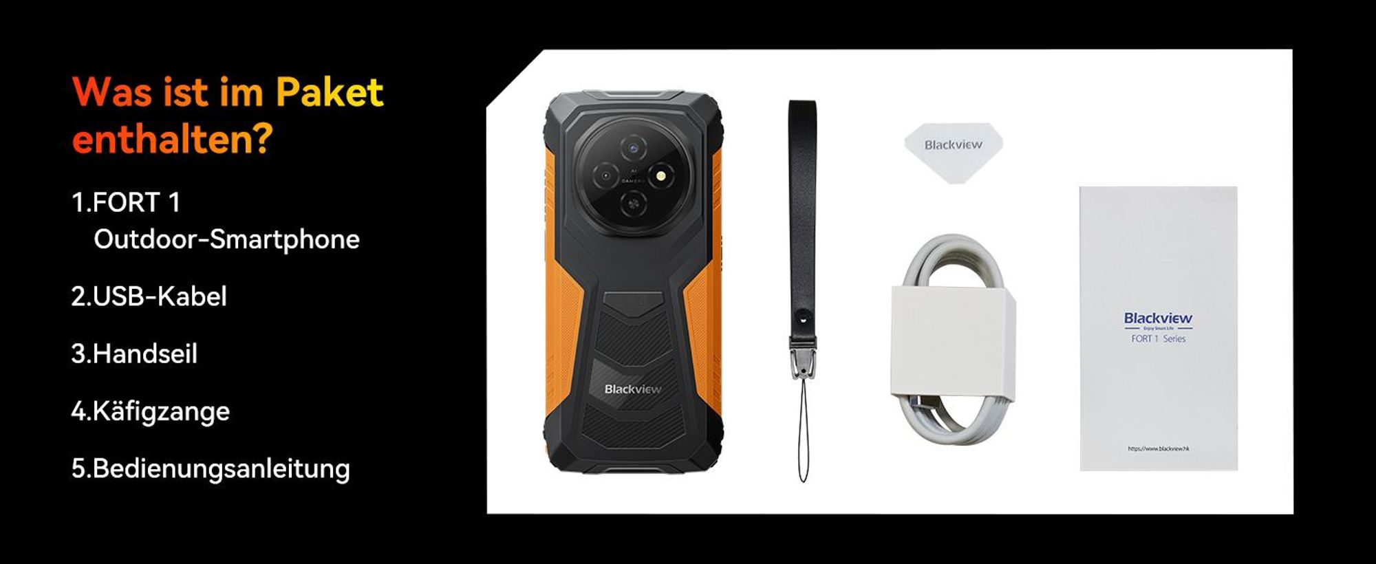 2026 Blackview FORT 1 Outdoor Handy ohne vertrag,12+256GB, 10000mAh,6.56",Android 16,NFC/390g/Dual SIM/Fingerabdruck//IP69K ,90Hz