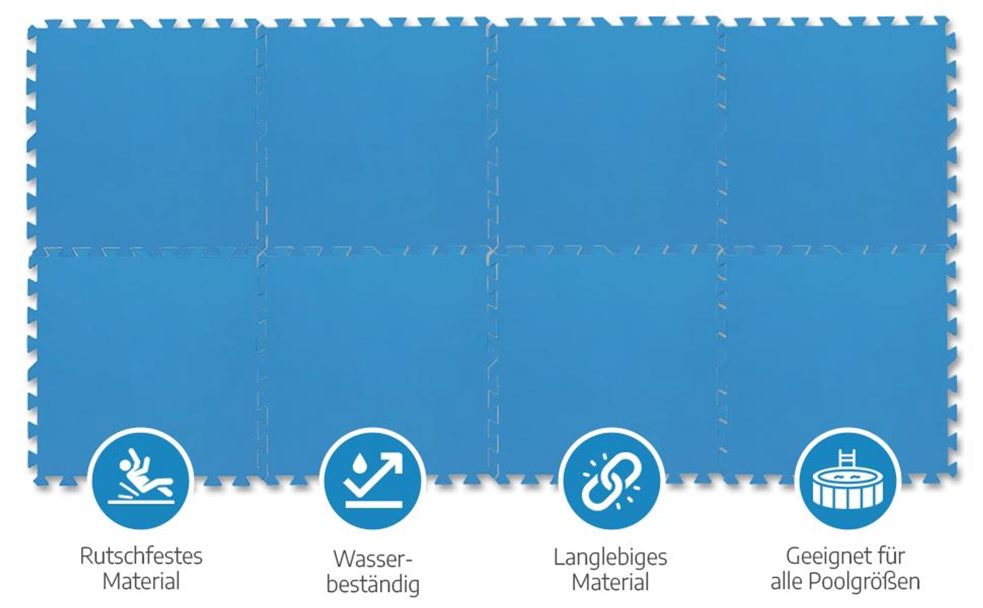 Meisterhome® Pool Matten 9 Stück à 50x50cm 2.25 m² Poolmatten Unterlegmatte Bodenschutzmatte für Pool und Planschbecken