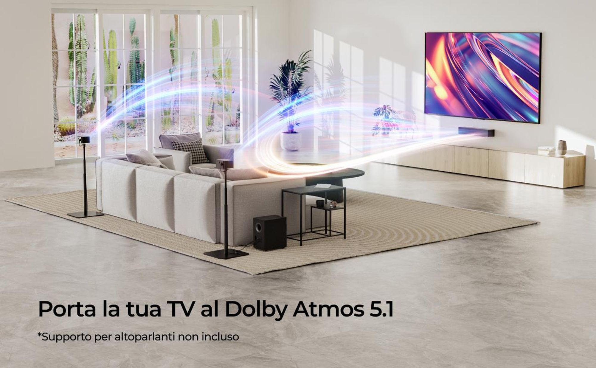 Soundbar Poseidon M4T di ULTIMEA, con Dolby Atmos, sistema audio surround 3D, soundbar per televisori con subwoofer, 2 altoparlanti posteriori e Bluetooth 5.3