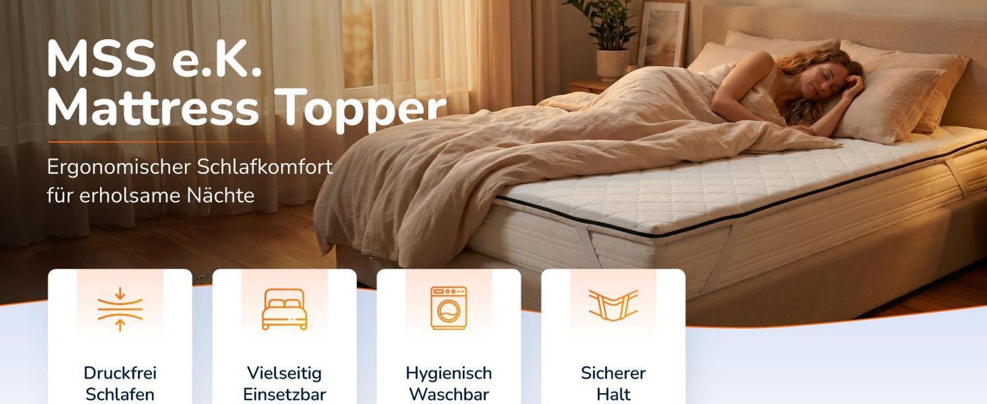 MSS e.K. Komfortschaum Matratzentopper 130 x 200 cm | optimale Körperanpassung | Mattress Topper 130x200 | designed und produziert in Deutschland