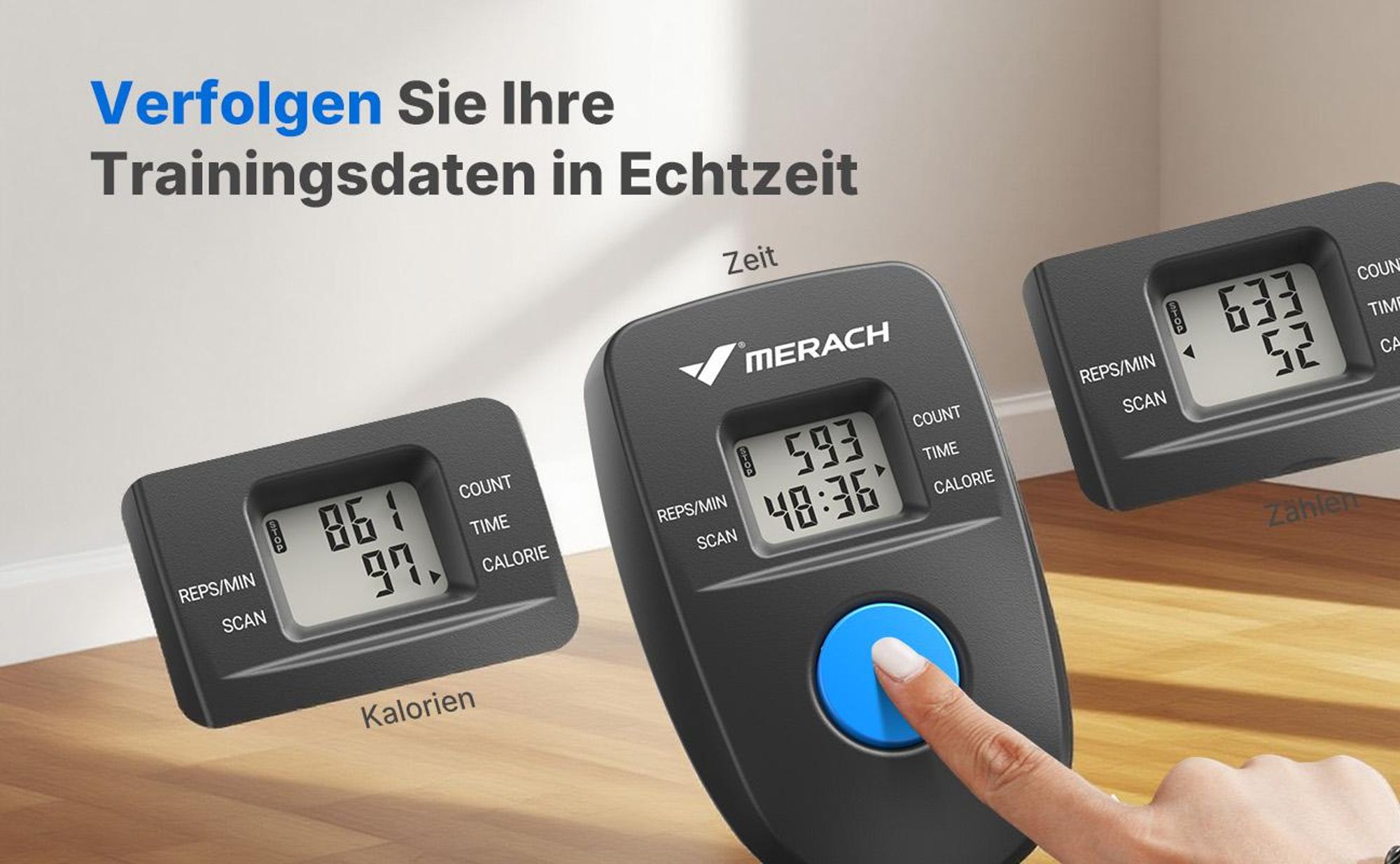MERACH Klappbarer Stepper & Vertical Climber Heimtrainer – 3 Stufen & höhenverstellbar, LCD-Display & rutschfeste Pedale