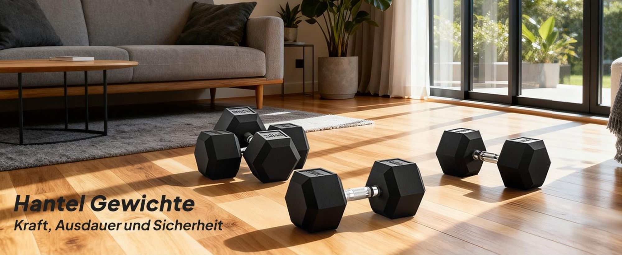 HOMCOM Hexagon Kurzhanteln Gusseisen Hanteln Griff gerändelt 1 x 20 KG